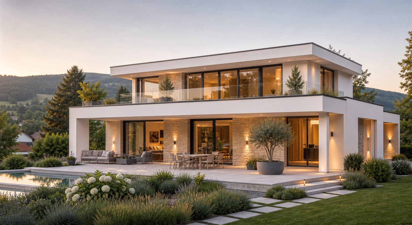 Besondere Villa mit klarer Linienführung